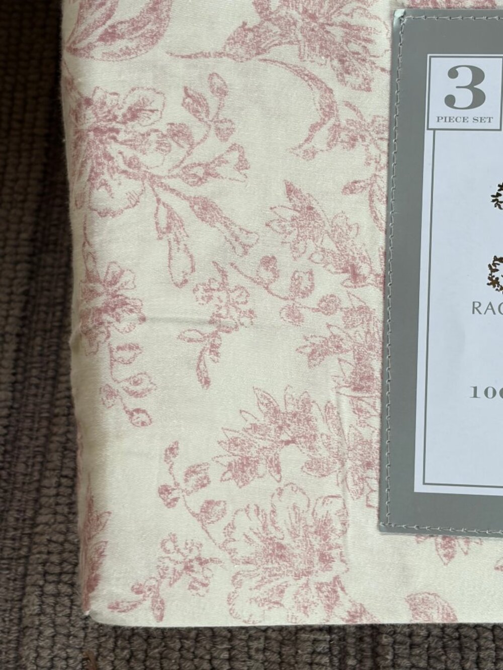 Rachel Ashwell Shabby King Size Cotton Duvet Set - Redish Floral (106" X 90")